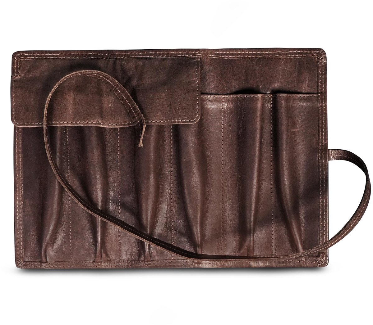 Omgoods - Lederen Pennenhouder Pouch voor Fountain Pens - Bruin