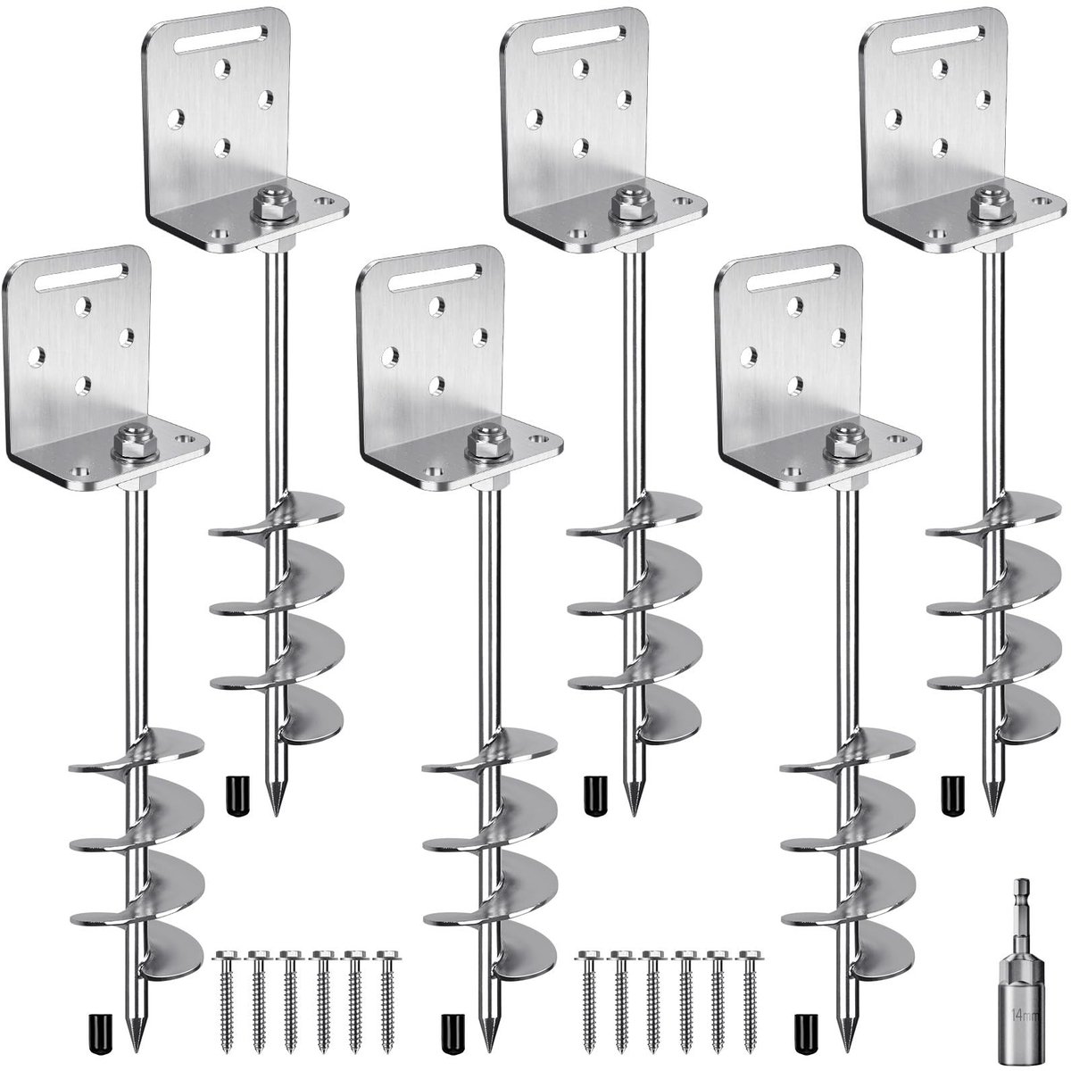Omgoods - Set van 6 Grondankers 45,7 cm voor Trampolines en Tent