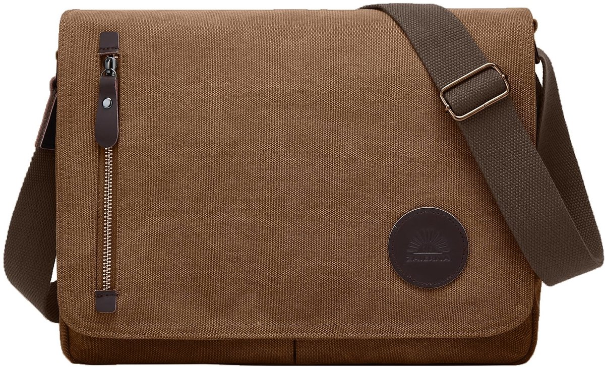 Omgoods - Canvas Satchel Messenger Bag - Vintage Schoudertas voor Laptop tot 13.3 inch