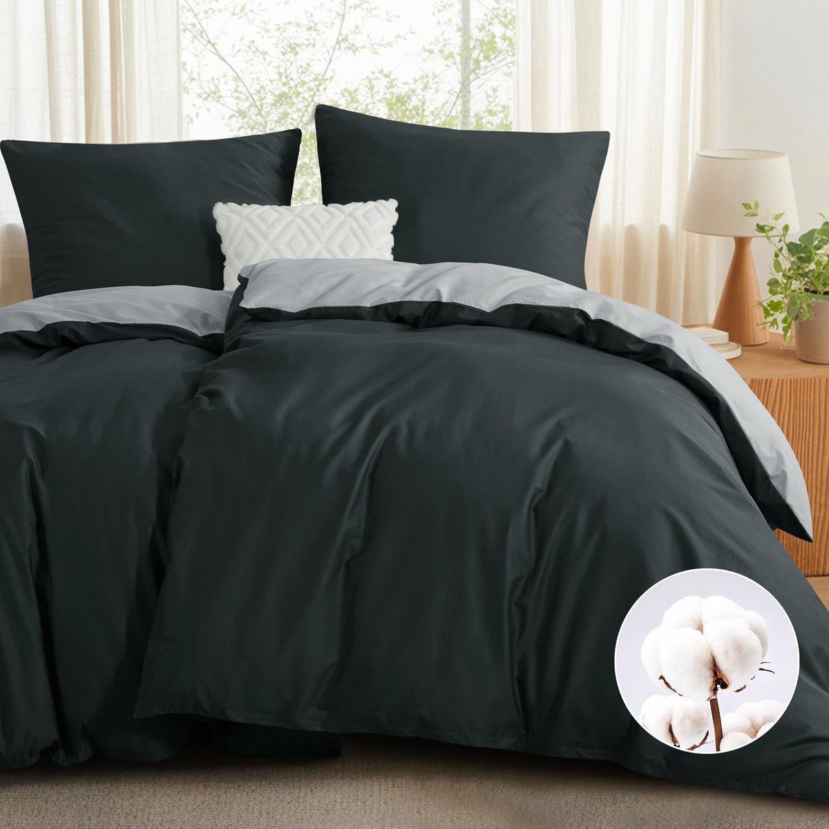 Omgoods - Katoenen Bedlinnen 135 x 200 cm, 4-Delige Set met 2 Kussenslopen