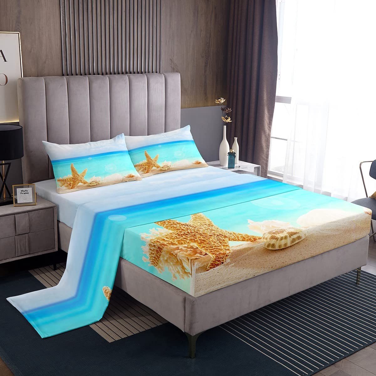 Omgoods - Oceaan Bed Lakens Set met Kustthema voor Kinderen - King Size Beddengoed