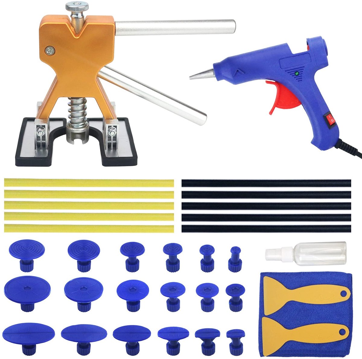 Omgoods - 34-delige Dentschade Reparatieset met Lijmpistool - Voor Auto en Motor