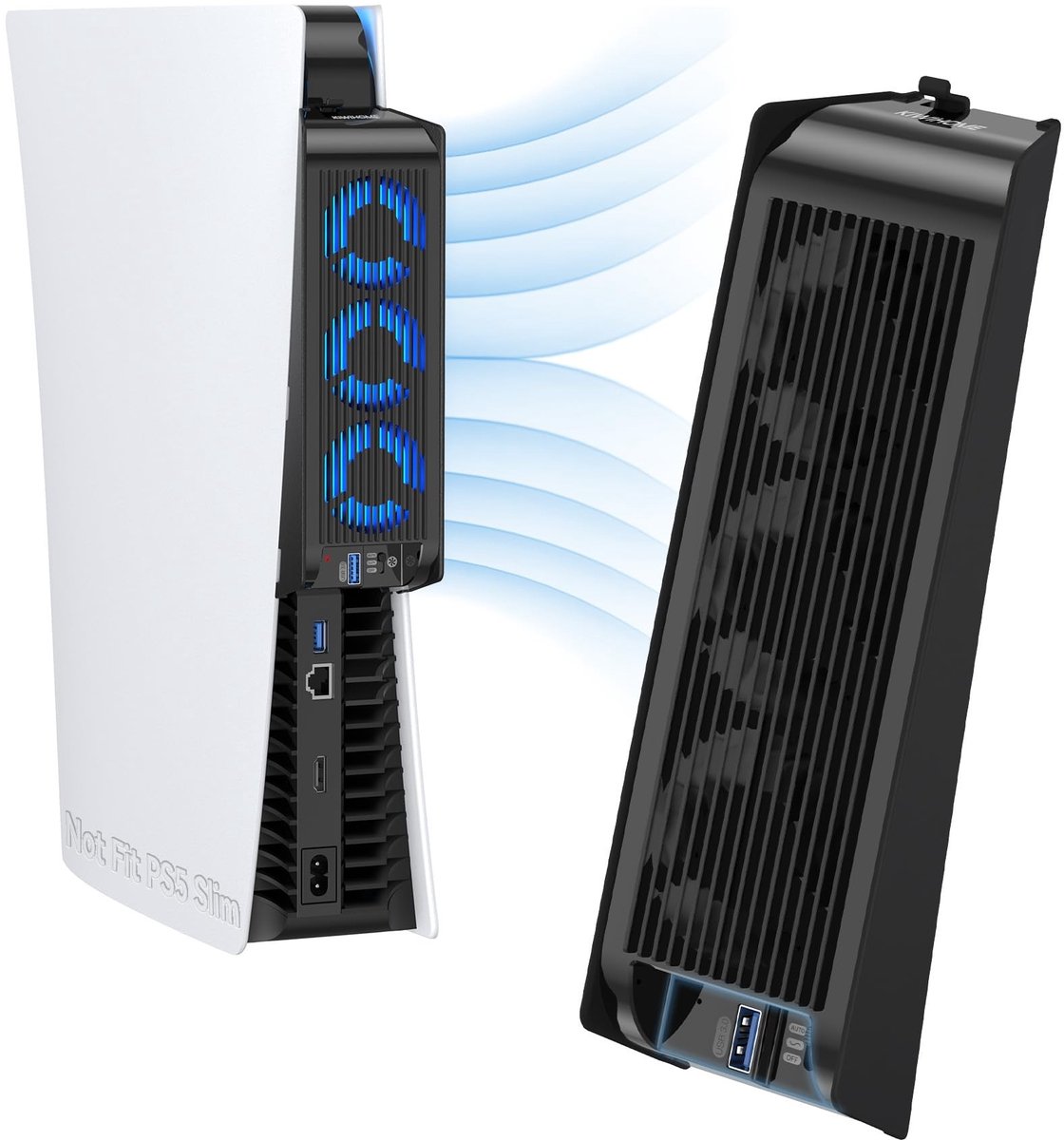 Omgoods - PS5 Koelventilator met 3 Fans en LED Verlichting - Voor Digitale/Ultra HD Edition