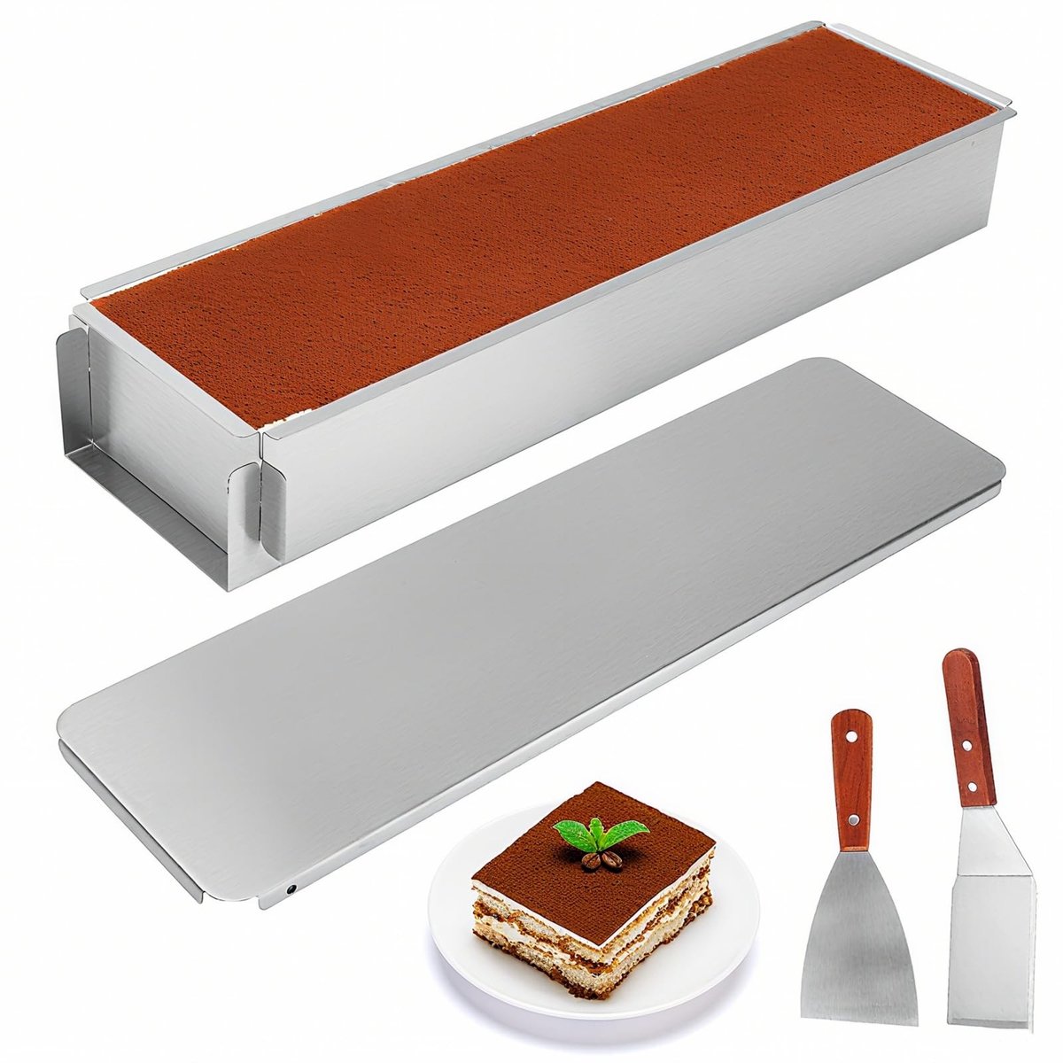 Omgoods - Rectangular Baking Mould with Lid - Aluminium Cake Mould voor Taarten en Gebak