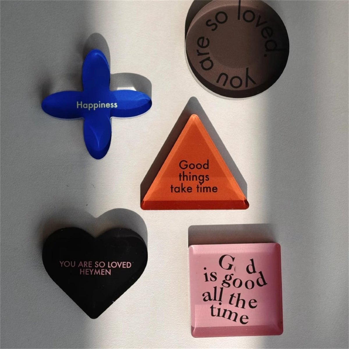 Omgoods - Creatieve Acryl Koelkastmagneten - Set van 5 Motivatie Magneten