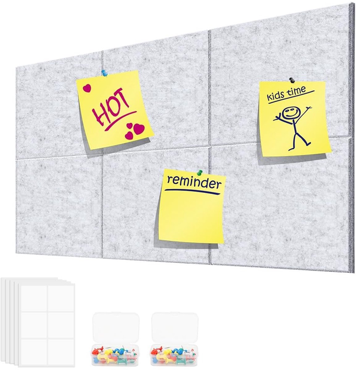 Omgoods - 30x30cm Vilt Prikbord - Zelfklevend Decoratief Bord voor Notities en Foto's