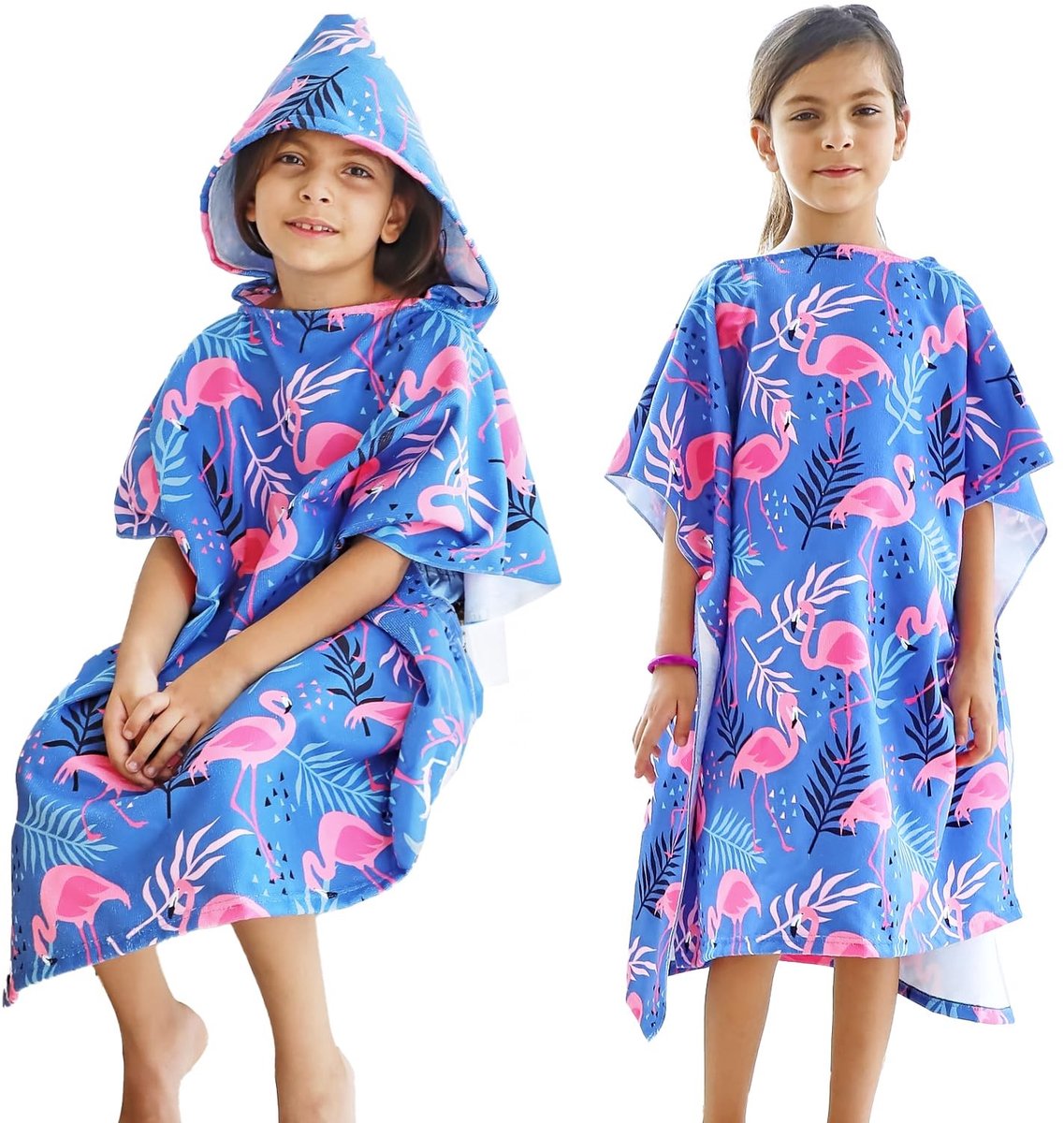 Omgoods - Kinderen Poncho Handdoek met Kap voor Strand en Zwemmen
