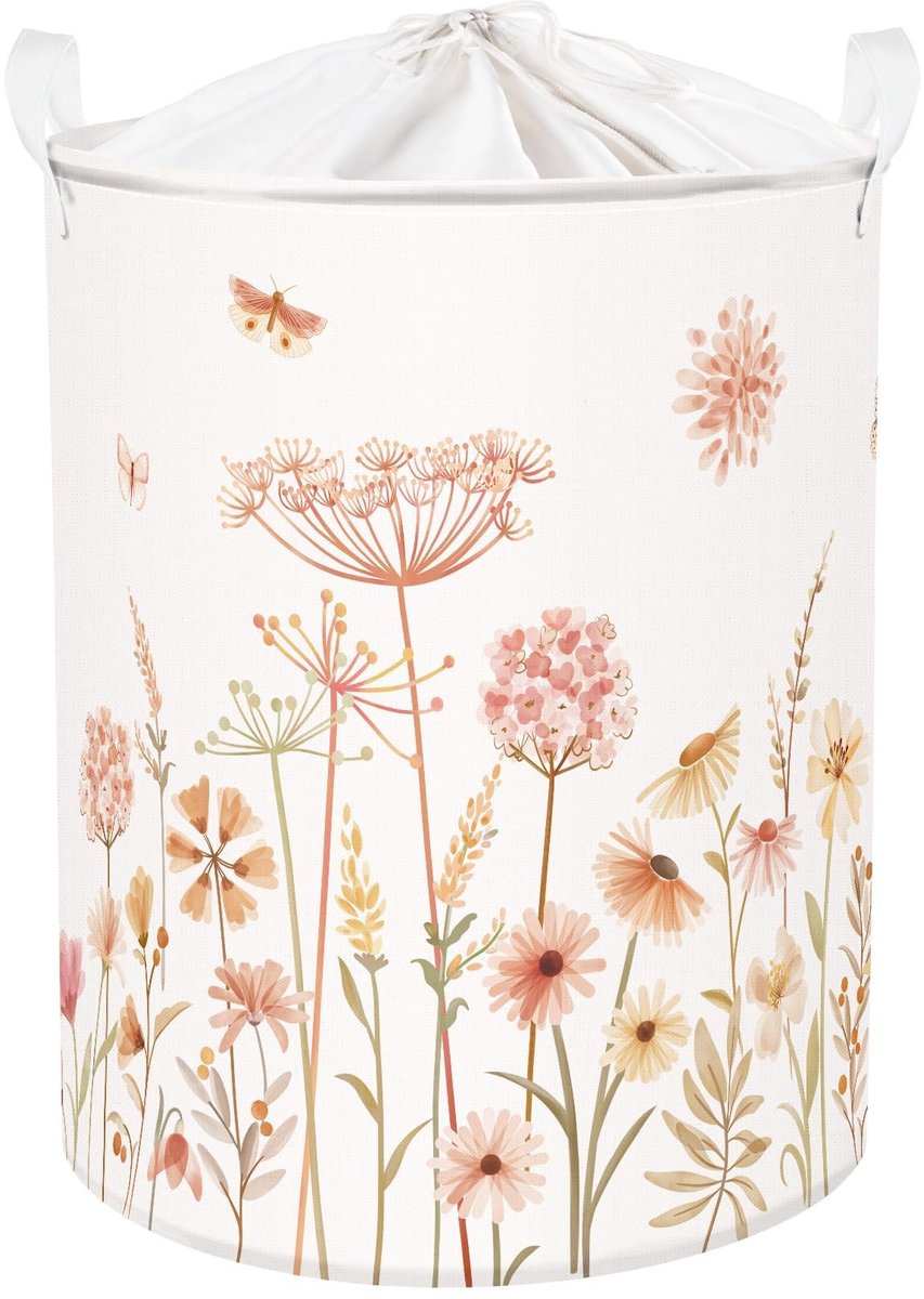 Omgoods - Vouwbare Wasmand met Bloemenpatroon voor Kinderen en Baby's