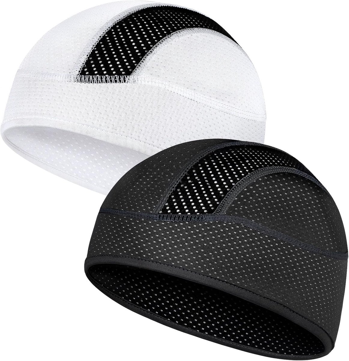 2 Pack Zomerfietspet, Ademende Sportpet Lichtgewicht Pet Voor Onder Helm Dunne Helmmuts Voor Fietsen Unisex Fietspet Zwarte Helmmuts Voor Mannen & Vrouwen