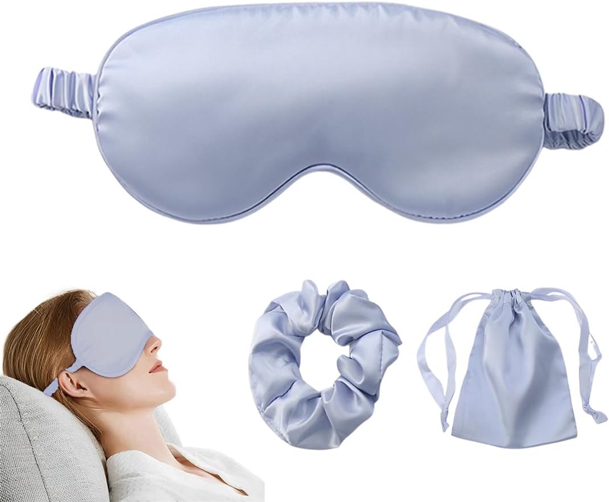 Slaapmasker voor heren en vrouwen, set van 3 slaapmaskers voor vrouwen, oogmasker, zijden slaapbril, huidvriendelijke ultrazachte slaapbril, draagbaar oogmasker voor ploegenwerk