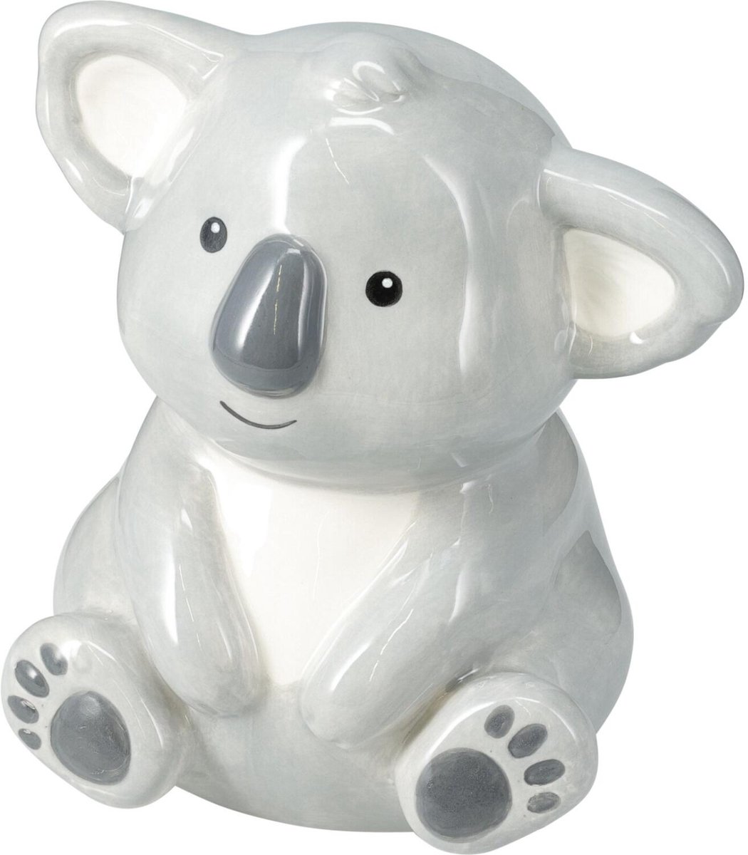 Home & Styling Dieren spaarpot voor kinderen - koala grijs - dolomiet - 12 x 16 cm - met dop sluiting