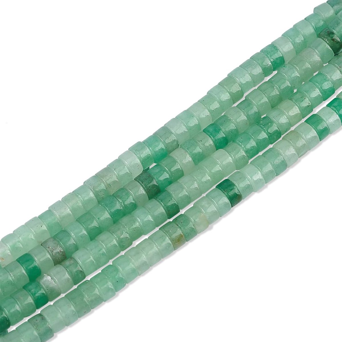 1 streng ongeveer 156 stuks Natuurlijke Groene Aventurijn Kralen, 4mm Heishi Schijfkralen strengen Platte Ronde Steen Losse Kralen voor DIY Choker Armbanden Halskettingen Sieraden Maken