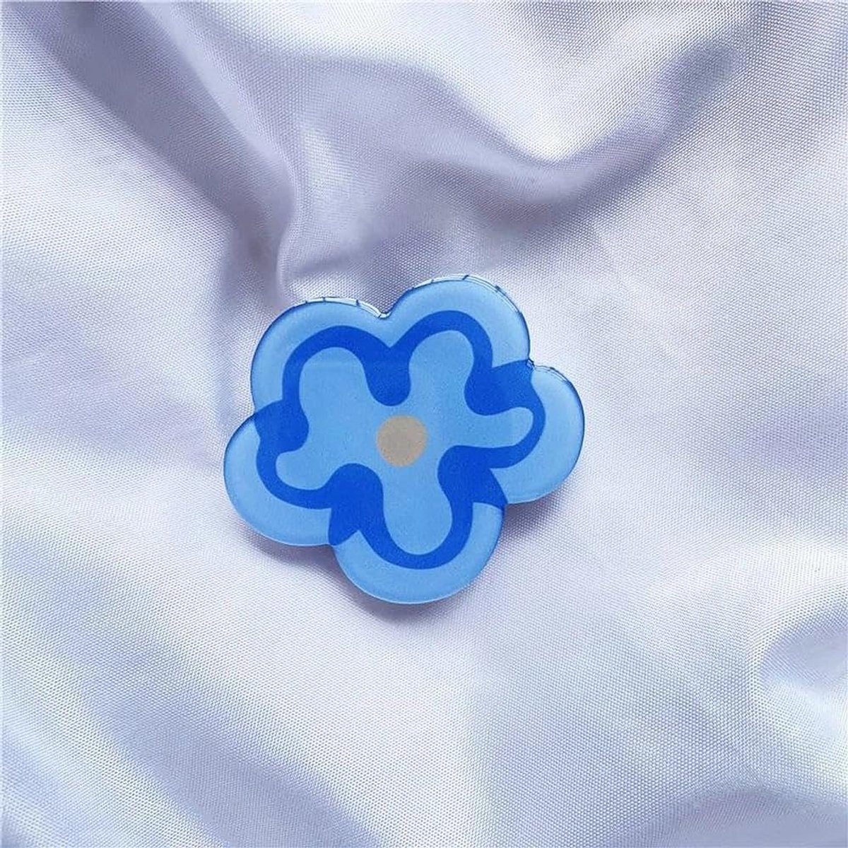 2 stuks vingerhouders, mobiele telefoongreep, vingerhouder, mobiele telefoon, voor een veilige grip en als mobiele telefoonhouder, bloemenpatroon, blauw voor smartphone