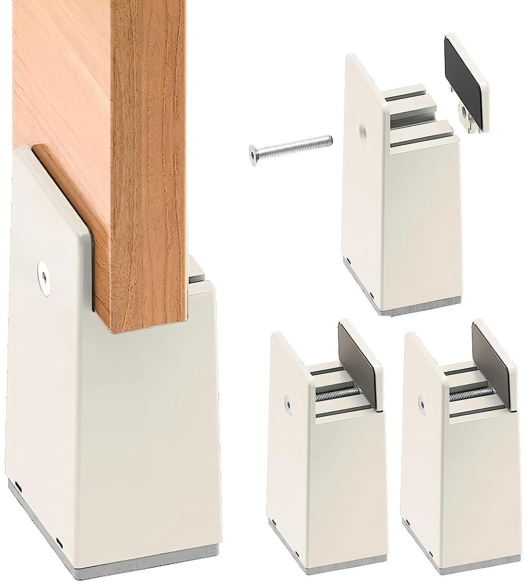 Omgoods - Set van 4 Verstelbare Meubelverhogers - Voor Sofa, Tafel en Bed, 10 cm Hoog