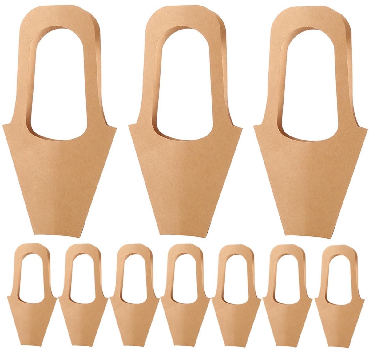 Omgoods - Kraft Papieren Bloemenzakken - 10 Stuks - Bruine Verpakking voor Bloemen