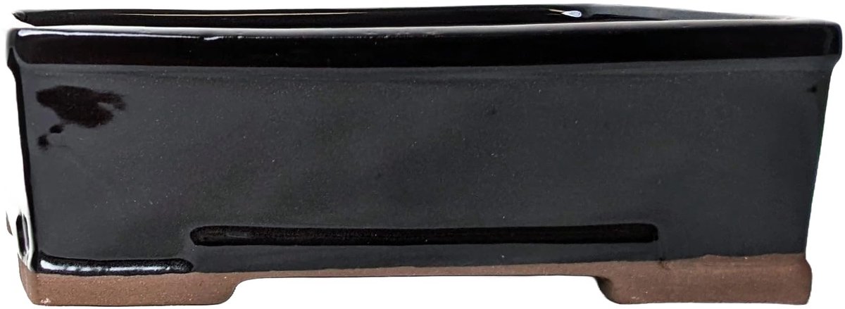 Omgoods - Glazuur Keramische Bonsai Pot zonder Ondertafel - Zwart, 20cm