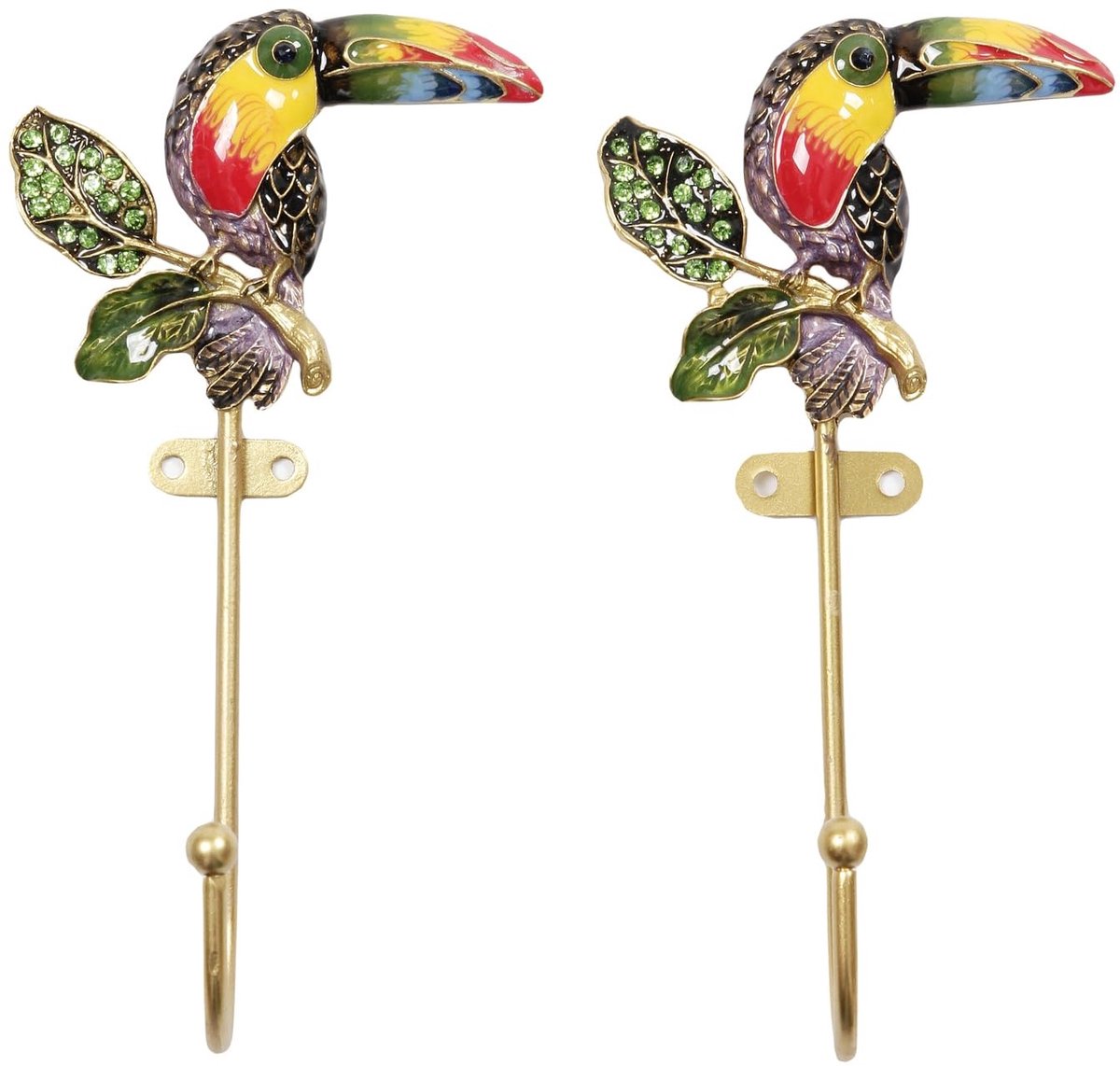 Omgoods - Decoratieve Wandhaken met Bloemenmotief (Papegaai)