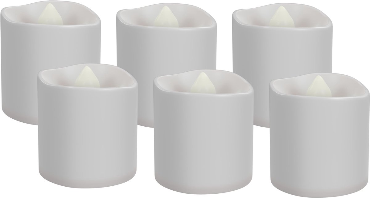 Omgoods - Set van 6 Oplaadbare LED Theelichten met Timer en Afstandsbediening