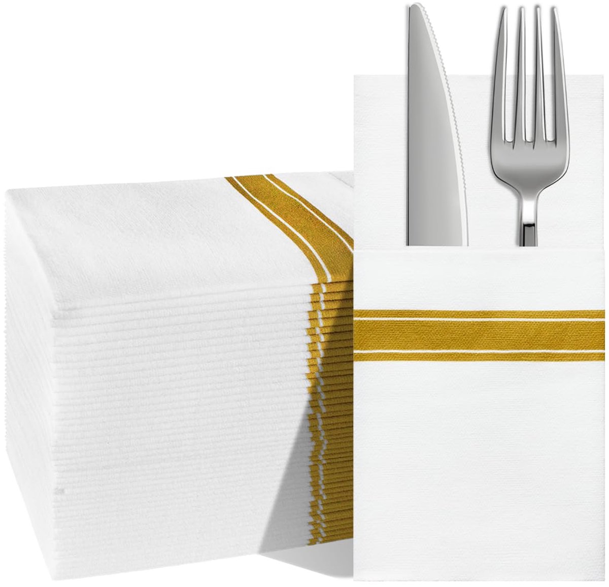 Omgoods- Wegwerpservetten 100 Stuks - Voorgevouwen - Zacht - Duurzaam - Absorberend - Ideaal voor Bruiloft/Feest - 16"x16" Formaat - Dinerservetten