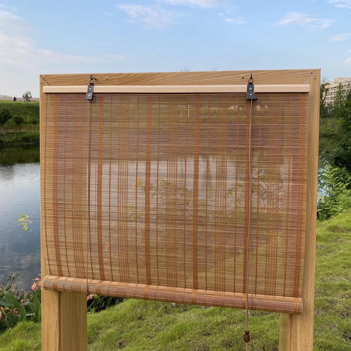 Omgoods - Bamboe Rolgordijn 61 x 188 cm - Lichtfilterend voor Binnen en Buiten