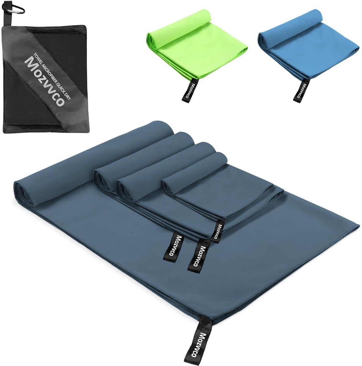 Omgoods - Microfibre Handdoeken Set van 4 - Ultralight en Absorberend voor Sport en Kamperen
