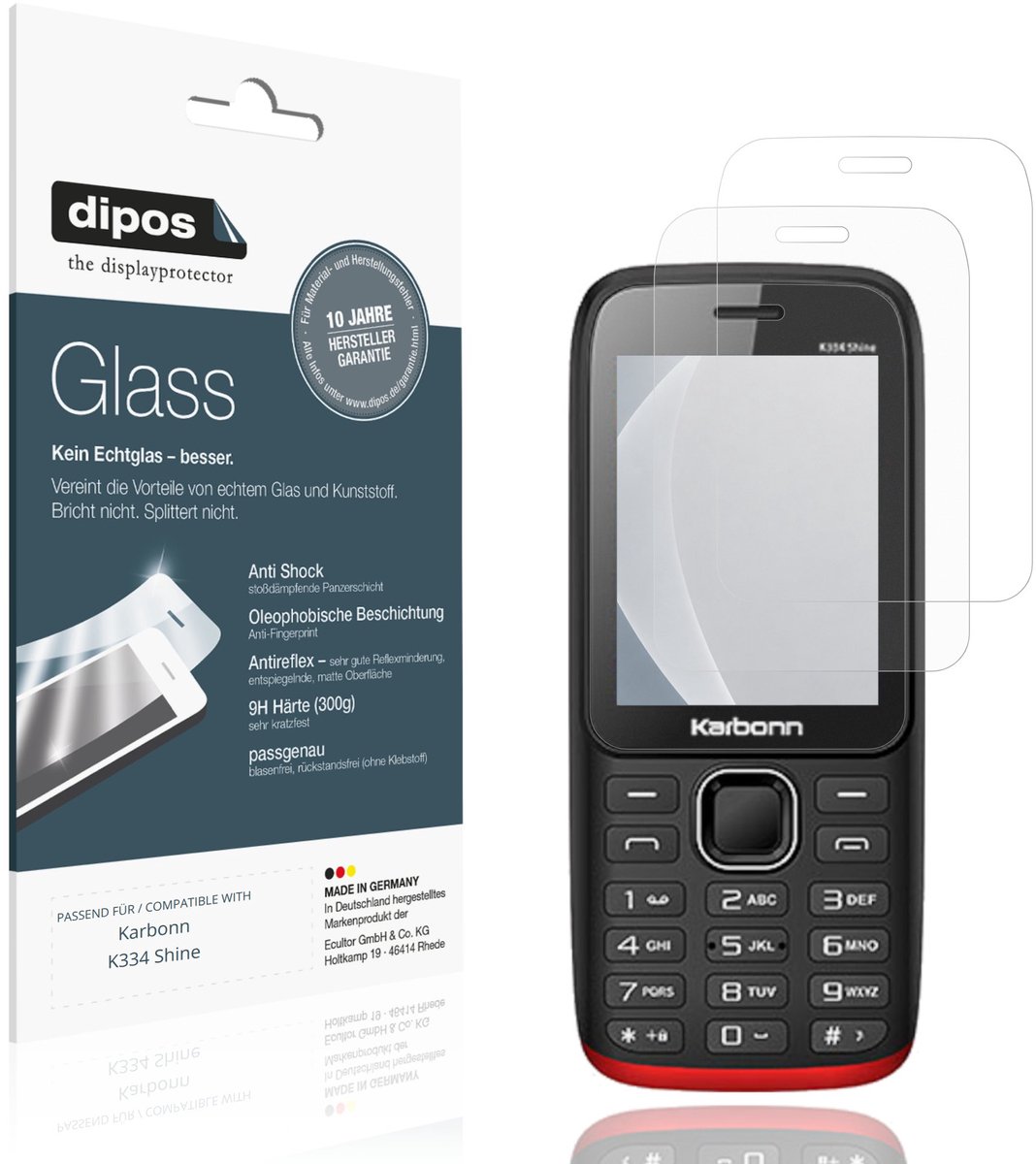 dipos – 2x Matte Pantserfolie geschikt voor Karbonn K334 Shine | 9H Screenprotector