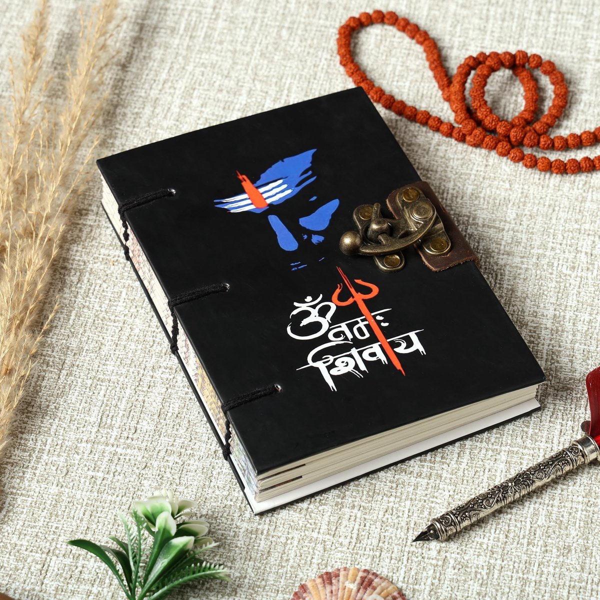 Omgoods - Vintage Dagboek 'Om Namah Shivay' - Handgemaakt, Eco-vriendelijk, 144 Pagina's
