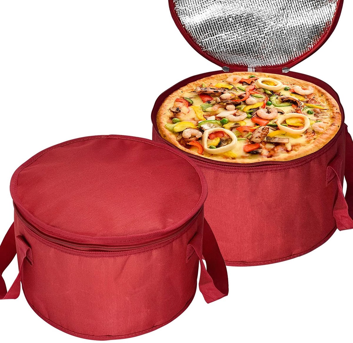 Omgoods - Set van 2 Geïsoleerde Ronde Lunchtassen voor Taarten en Gerechten