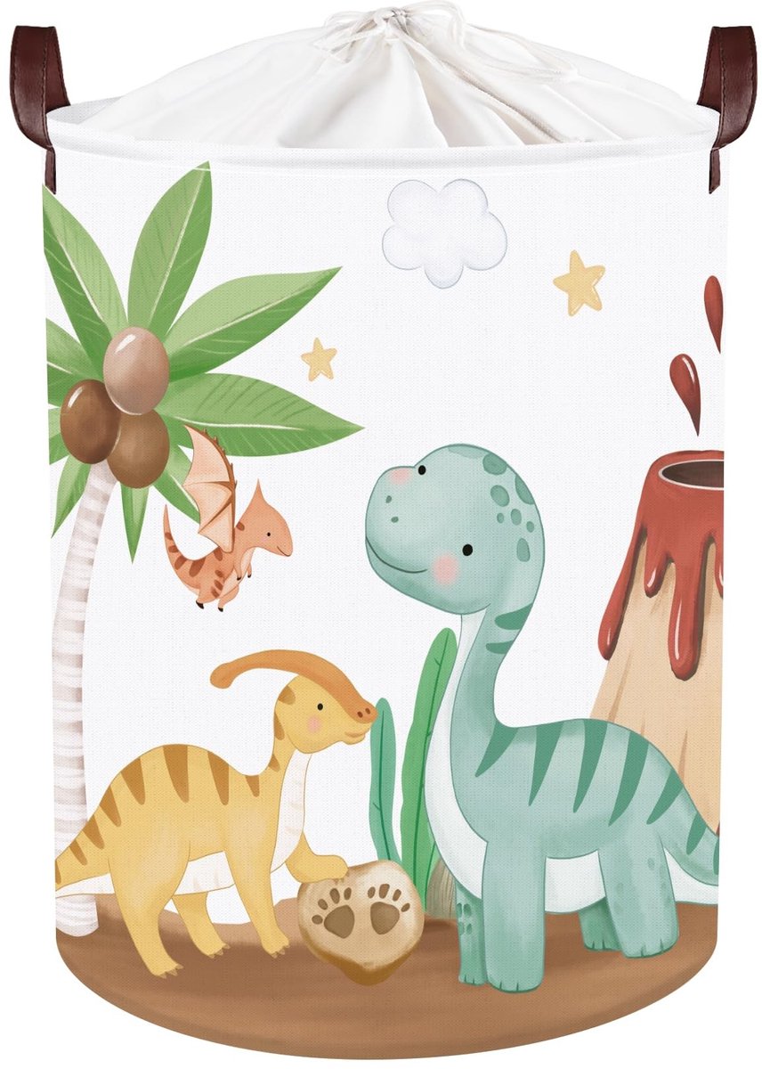 Omgoods - Dinosaurussen Vouwbare Wasmand voor Kinderen - Blauw 36L
