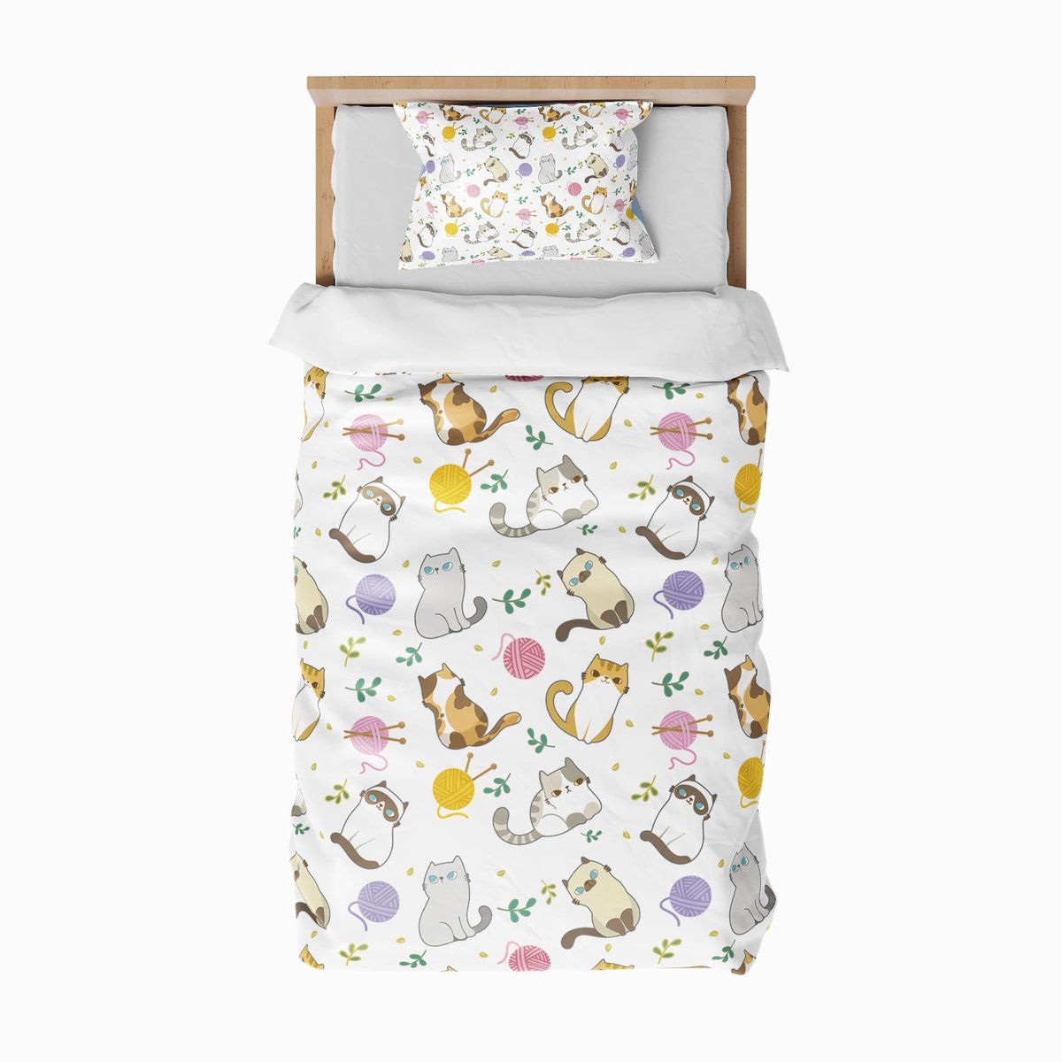 Omgoods - Kitten Duvet Cover 90 x 190 cm met Kussensloop