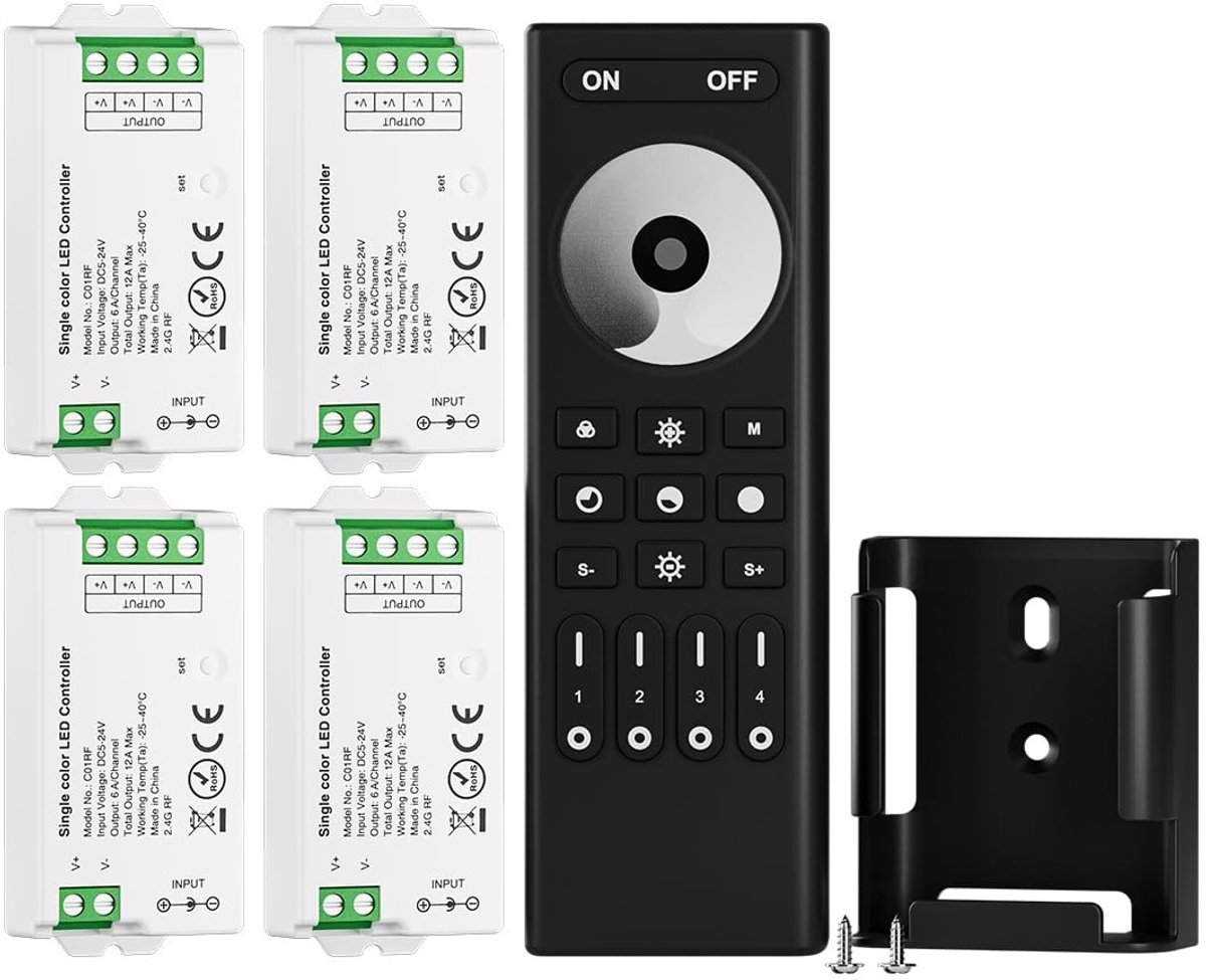 Omgoods - BTF-LIGHTING 5050SMD Dimming RF Afstandsbediening Kit voor LED Strips