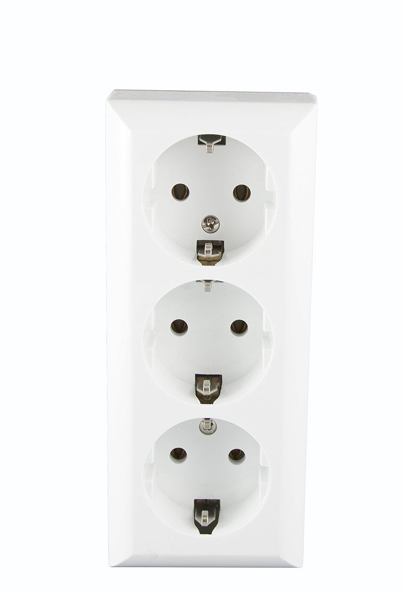 3-voudig Schuko-stekkerdoos voor 3 stopcontacten