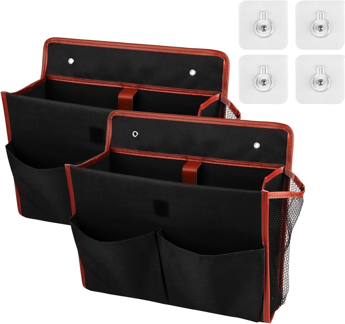2 stuks caravan-deurorganizer, zelfklevende organizer, camping, camper, hangende opbergtas, zwart, voor camper, kantoor, campingaccessoires