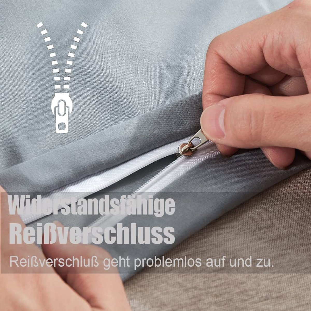 Omgoods - Grijze Microfiber Duvet Cover Set met Kussenslopen