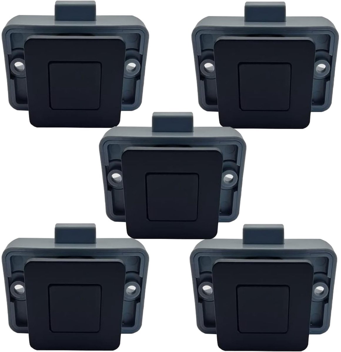 Omgoods - RV Metaal Drukknop Kastsloten - Sleutelloze Sloten voor Caravan en Boot (Zwart, 5 Stuks)