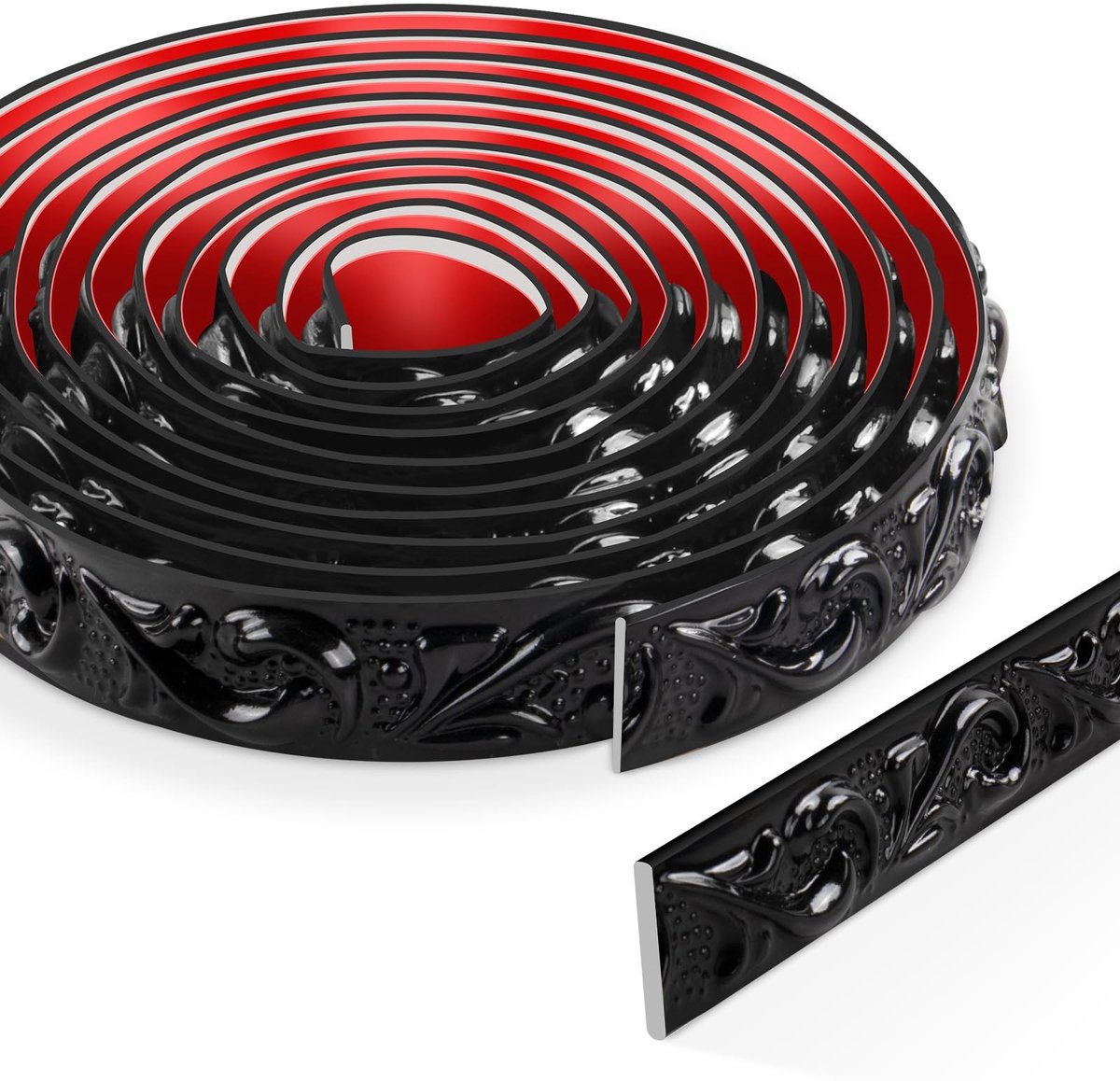 Omgoods - 6m Zelfklevende Decoratieve Moulding - 3D Wandbekleding voor Thuisdecoratie (Zwart)