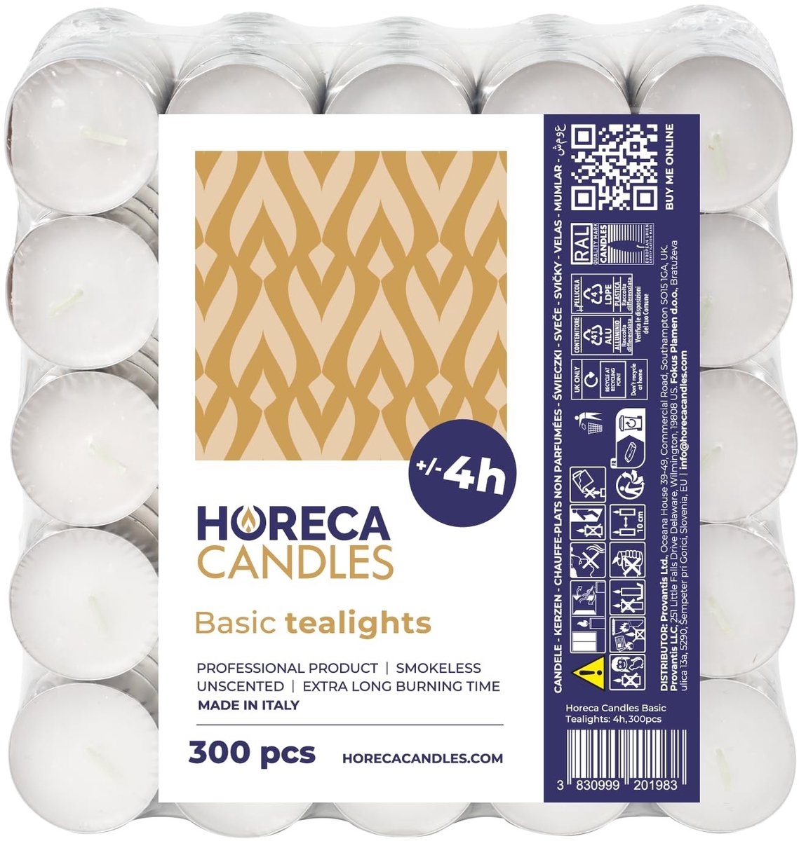 Omgoods - Horeca Theelichten - Witte Theelichten - Set van 300 Stuks