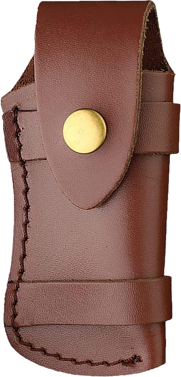 Messentas (M) voor riem van echt leer, dwars verticaal dragen, etui, messentas, zonder mes, messchede voor klapmes, klein zakmes