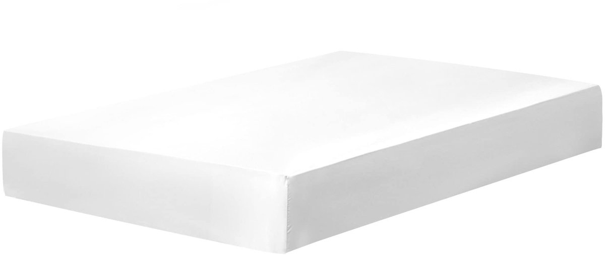 Omgoods - Hoeslaken Satin 100x200 cm - Wit voor Matrassen tot 35 cm