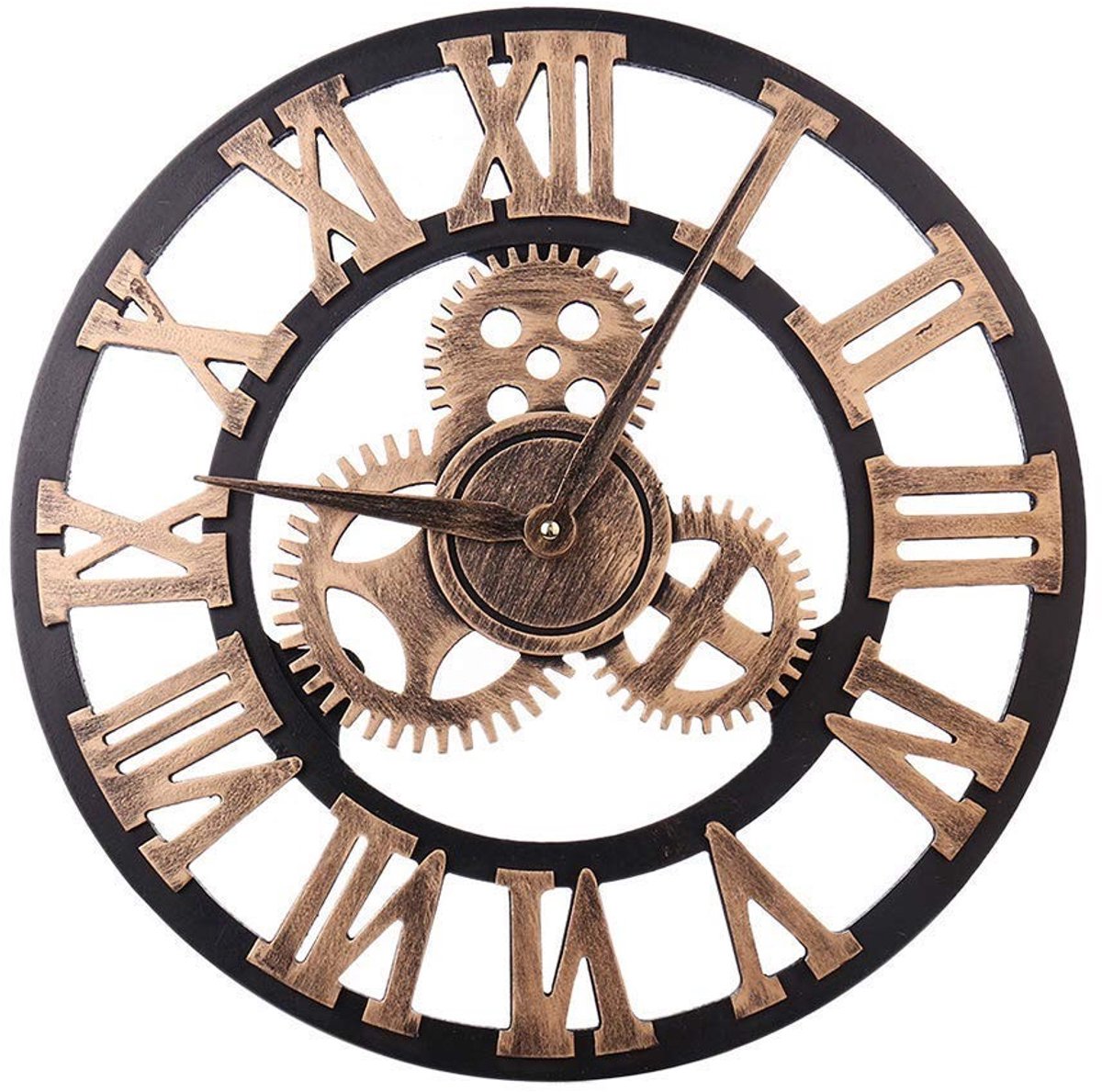 Omgoods - Grote Vintage Wandklok - Stille Quartz Klok met Romeinse Cijfers voor Woonkamer, Slaapkamer, Keuken 45cm