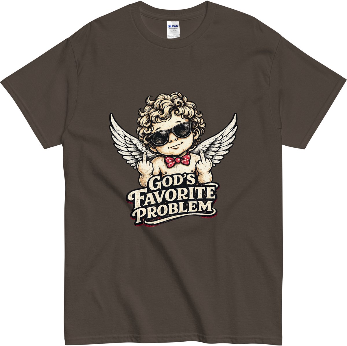 T Shirt met Leuke Cupido - Origineel Cadeau - Heren Dames - Bruin - XL