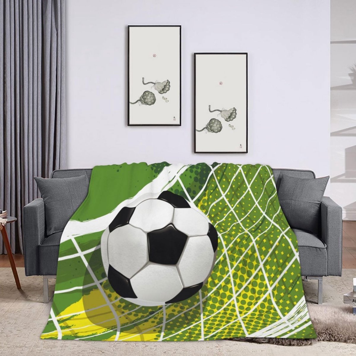 Omgoods - Cuddly Blanket voor Jongens - Voetbalthema 150 x 200 cm
