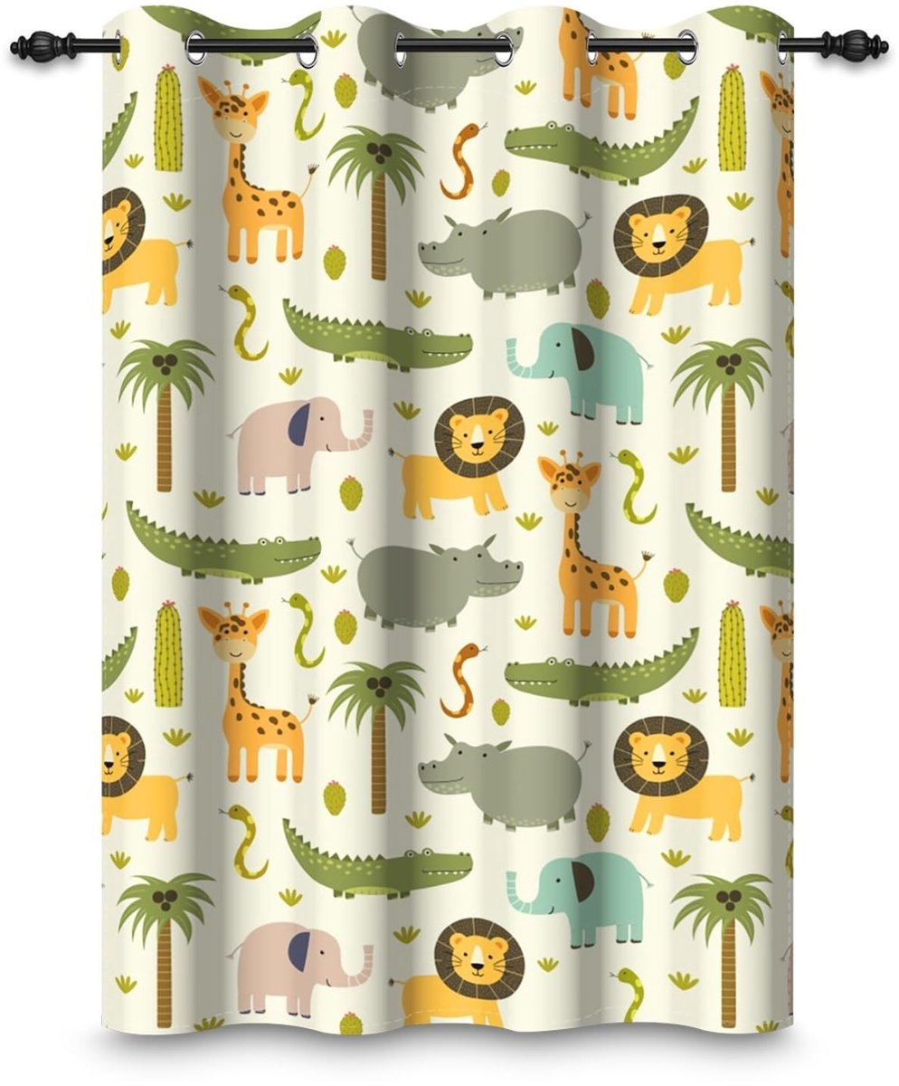 Omgoods - Dieren Rolgordijnen - 132 x 214 cm - Kinderkamer - Zwart-Out