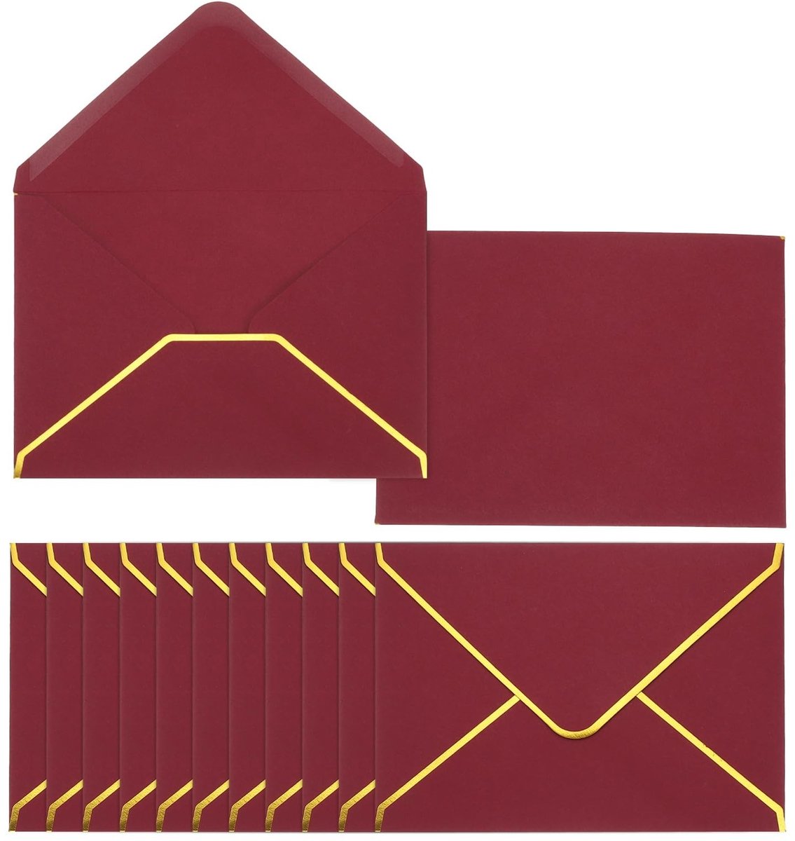 Omgoods - Pack van 100 A6 Enveloppen met Gouden Rand