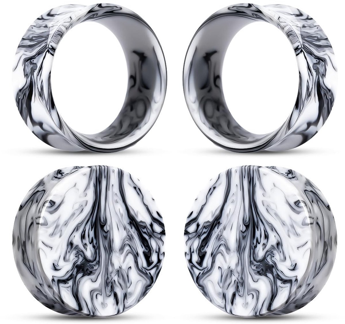 Omgoods - Kleurrijke Acryl Oorplugs en Tunnels - 2 Paar voor Oorpiercing