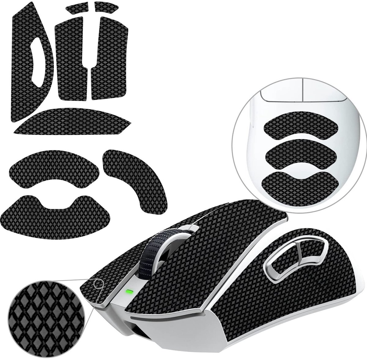 Omgoods - Anti-Slip Grip Tape voor Razer DeathAdder V3 Pro - Palm Zweetabsorptie