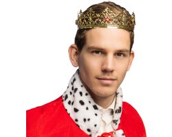 Boland - Metalen kroon Imperial Goud - 57 - Volwassenen - Unisex - Koning(in) - Royal - Middeleeuwen - Sprookjes - Carnaval - Themafeest - Cosplay