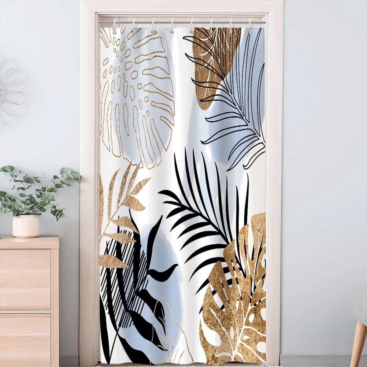 Omgoods - Douchegordijn met Tropische Palmbladeren 120x200 cm