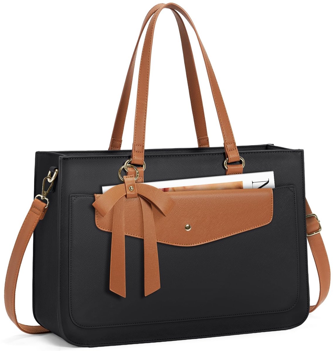 Omgoods - Laptop Bag voor Dames 15.6 Inch - Werk- en Handtas met Clutch