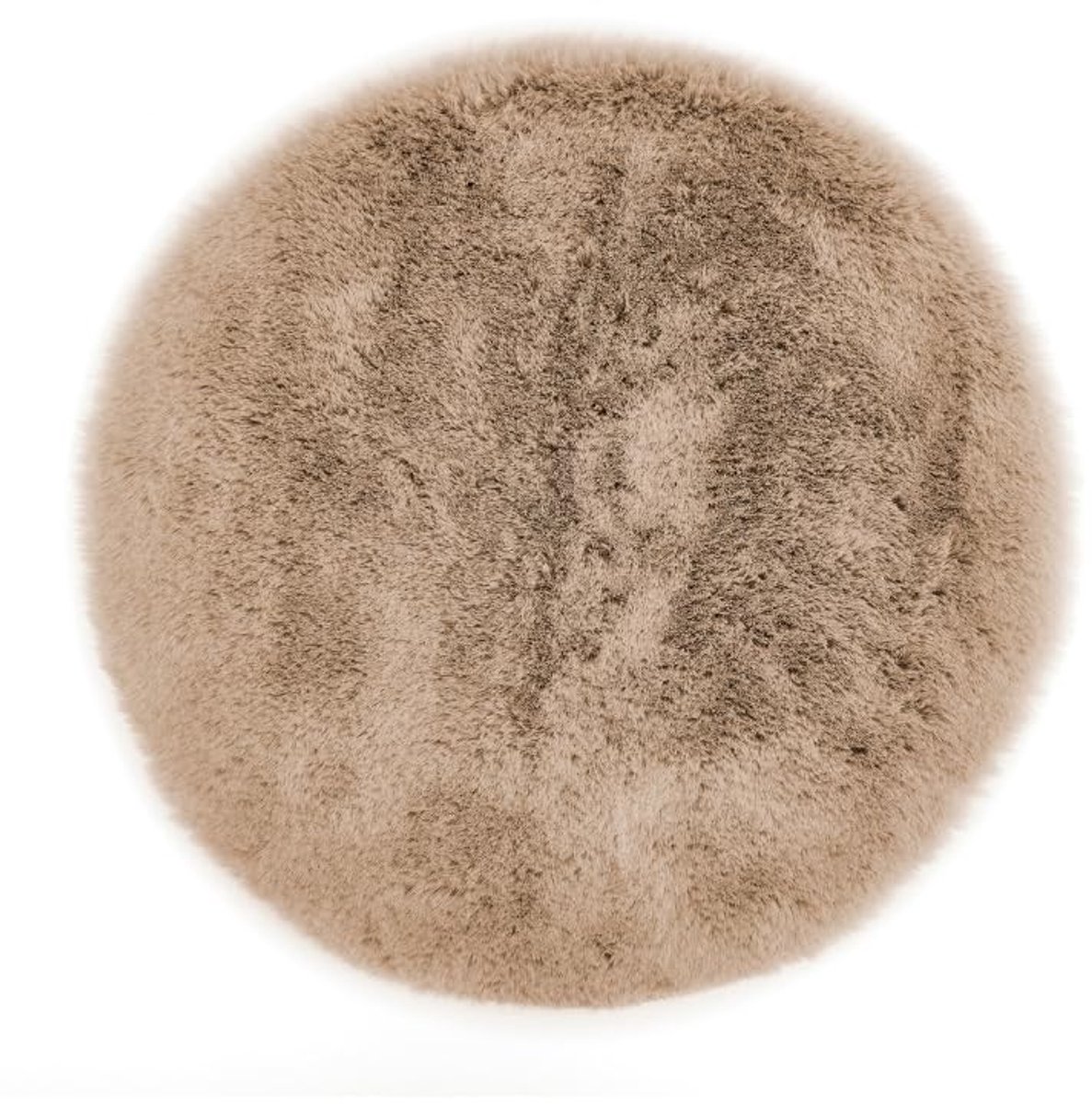 Omgoods - Coste Faux Fur Zitkussen - Decoratief Rond Taupe 40 x 40 cm Set van 4